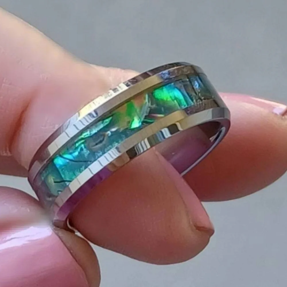 💕 $6 Bundled Stainless Steel Abalone Inlay Ring